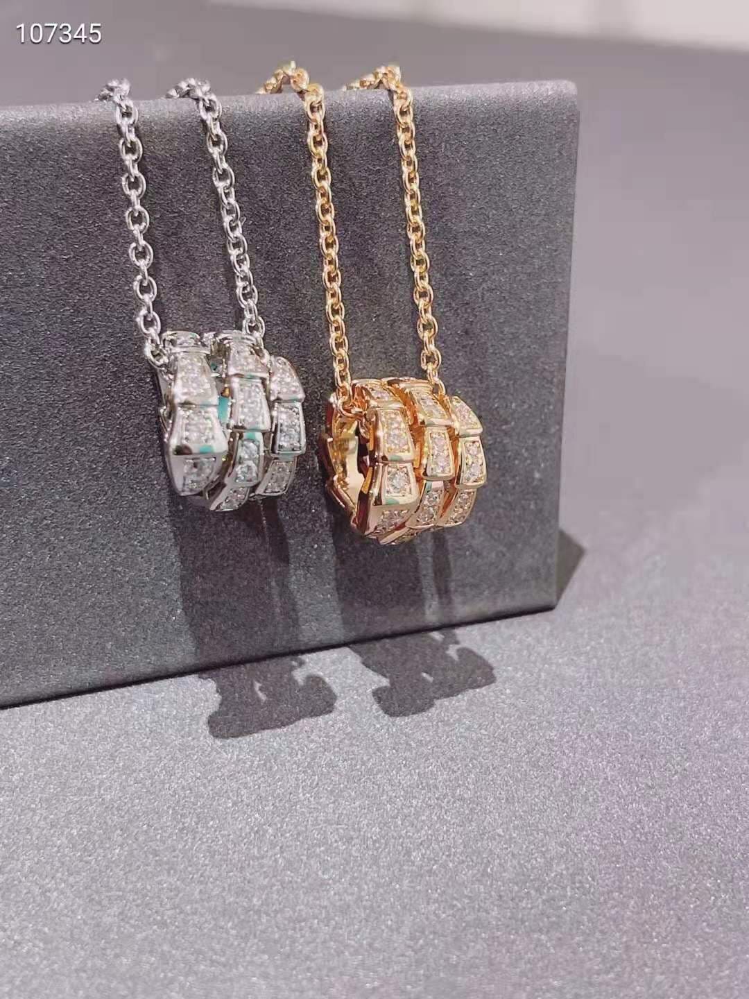 18K BVLGARI Serpenti Viper Pave Diamonds Necklace