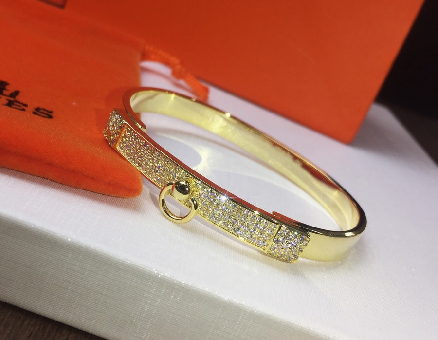 18K Collier De Chien Diamond Hermes Bracelet