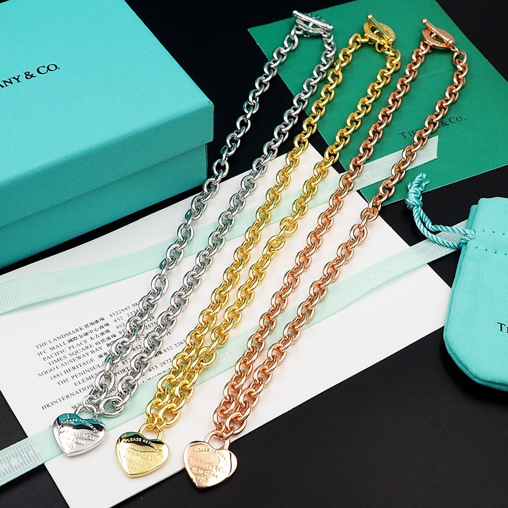 18K Tiffany Tag Chain Necklace